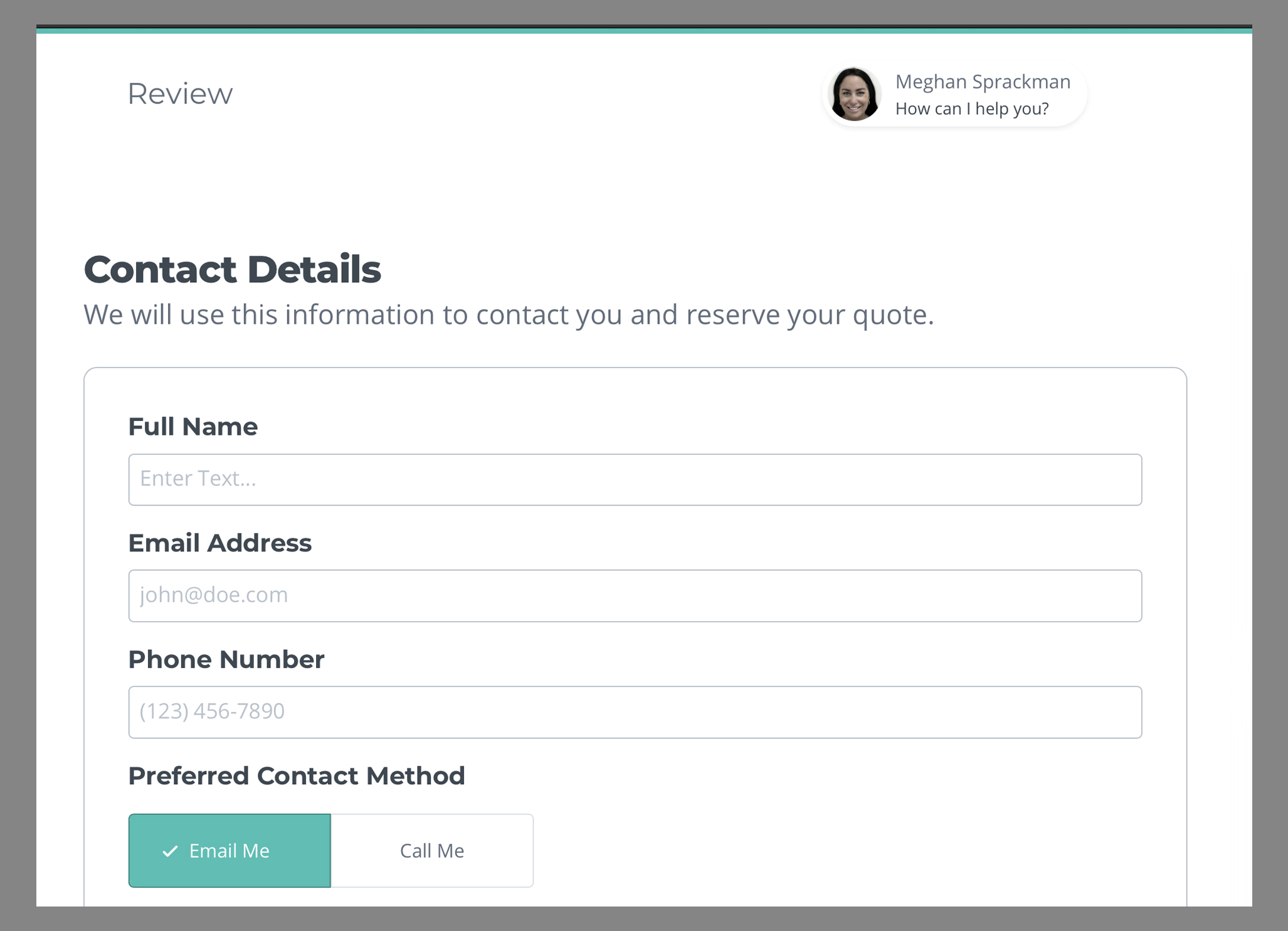 image of new contact method options