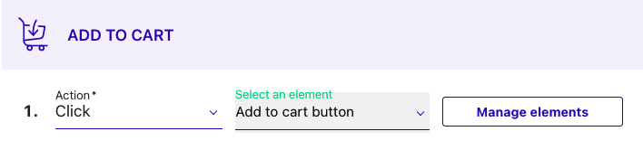 Valido add to cart action example
