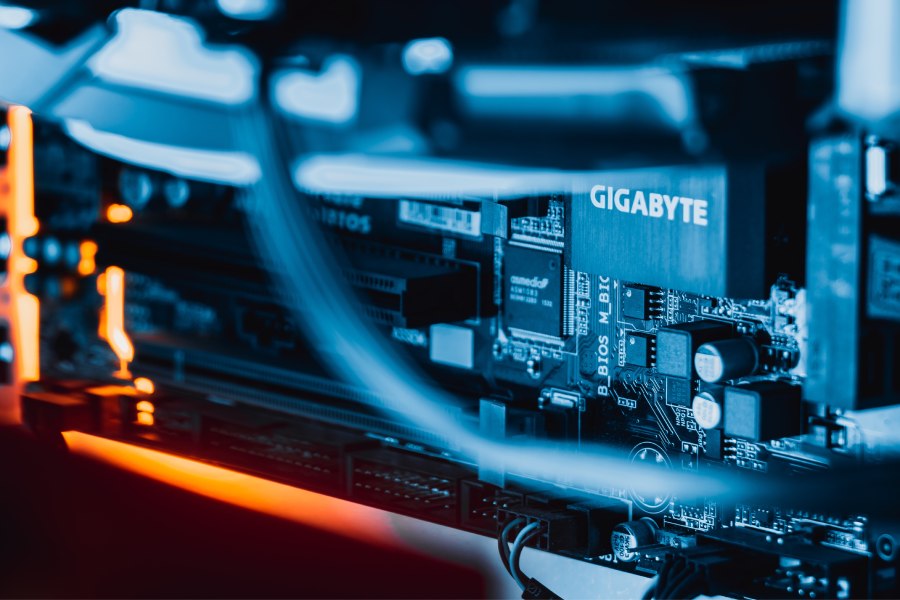 Close up imagery of a server at an MSP data colocation facility