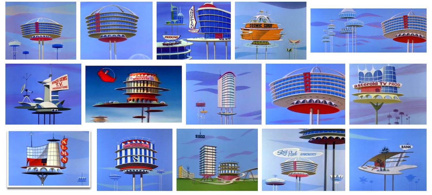 A Google image search of the retro, yet futuristic buildings from The Jetsons