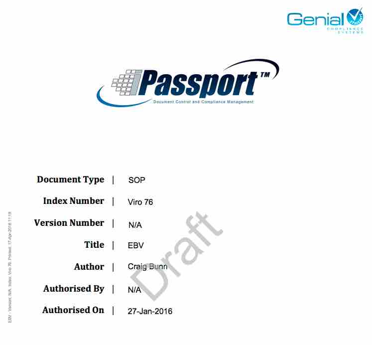 Showing an example of a PDF reader opening an iPassport QMS document