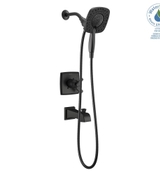 image Ashlyn In2ition 1-Handle Wall Mount Tub and Shower Faucet Trim Kit in Matte Black Valve not Included