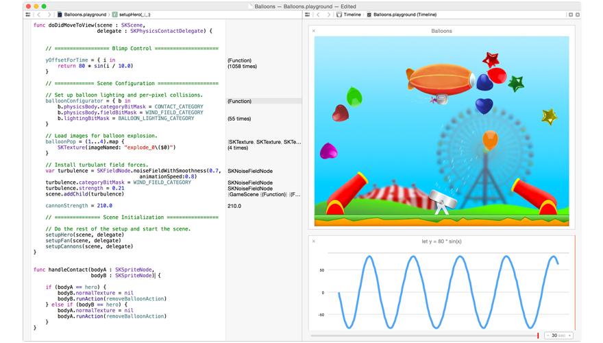 Swift playground, image from Apple ©