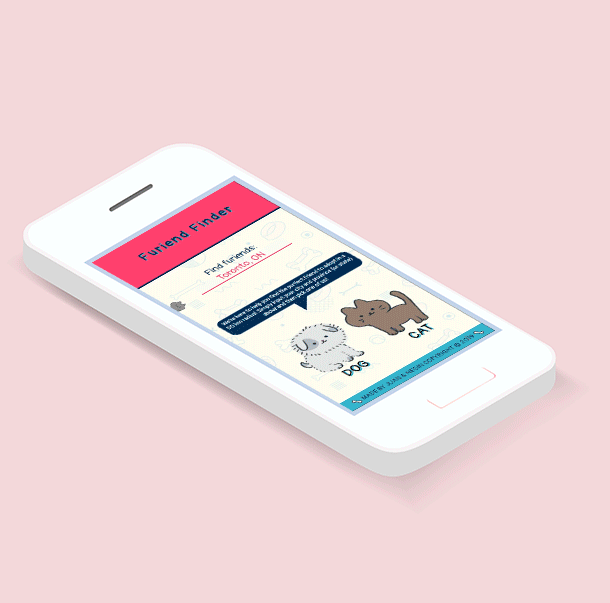 Preview of JavaScript & API pair programming project - Furiend Finder