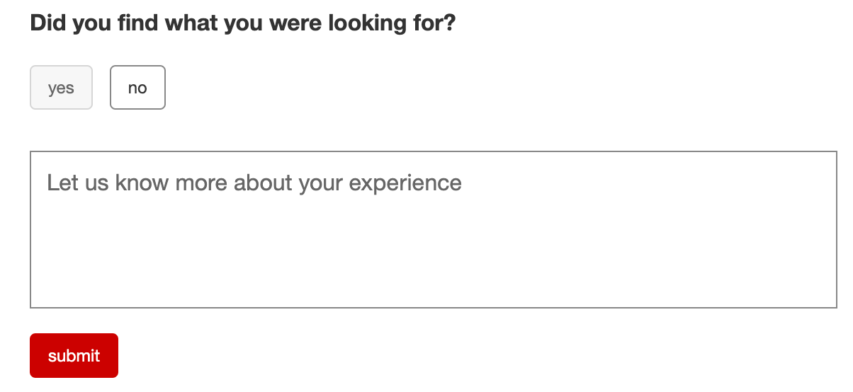A survey question from Target asking their customer to explain further about their experience finding what they were looking for.