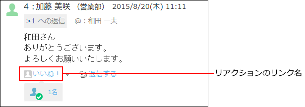リアクションのイメージ