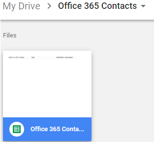 office 365 contacts view