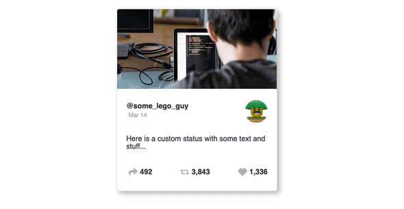 Finished social card with Styled Components Finished social card with Styled Components