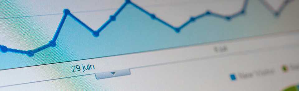 Exibição de um gráfico exemplificando métricas de visitas a um site