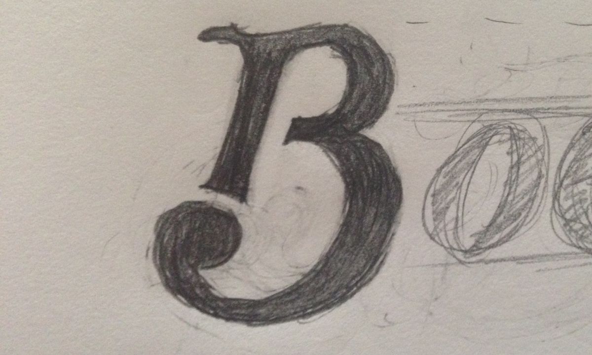 Sketches of custom lettering