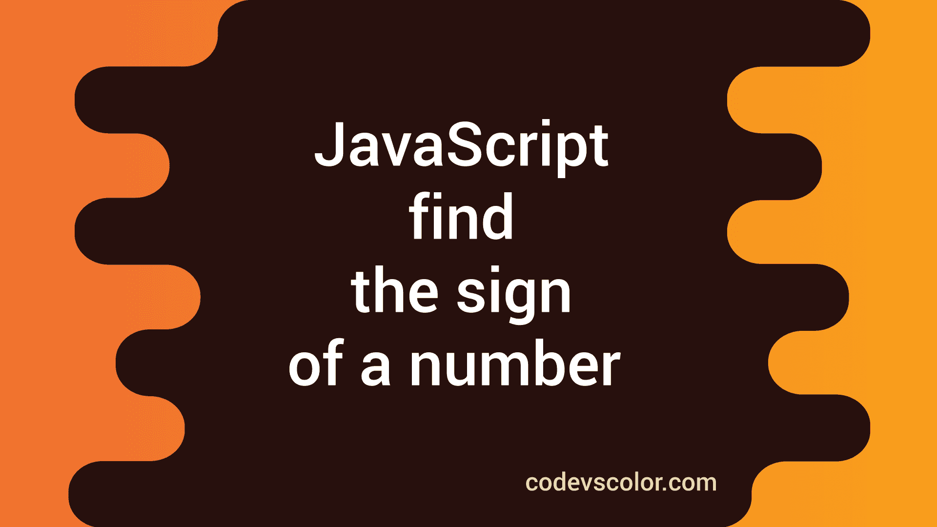 How to find the sign of a number in JavaScript CodeVsColor