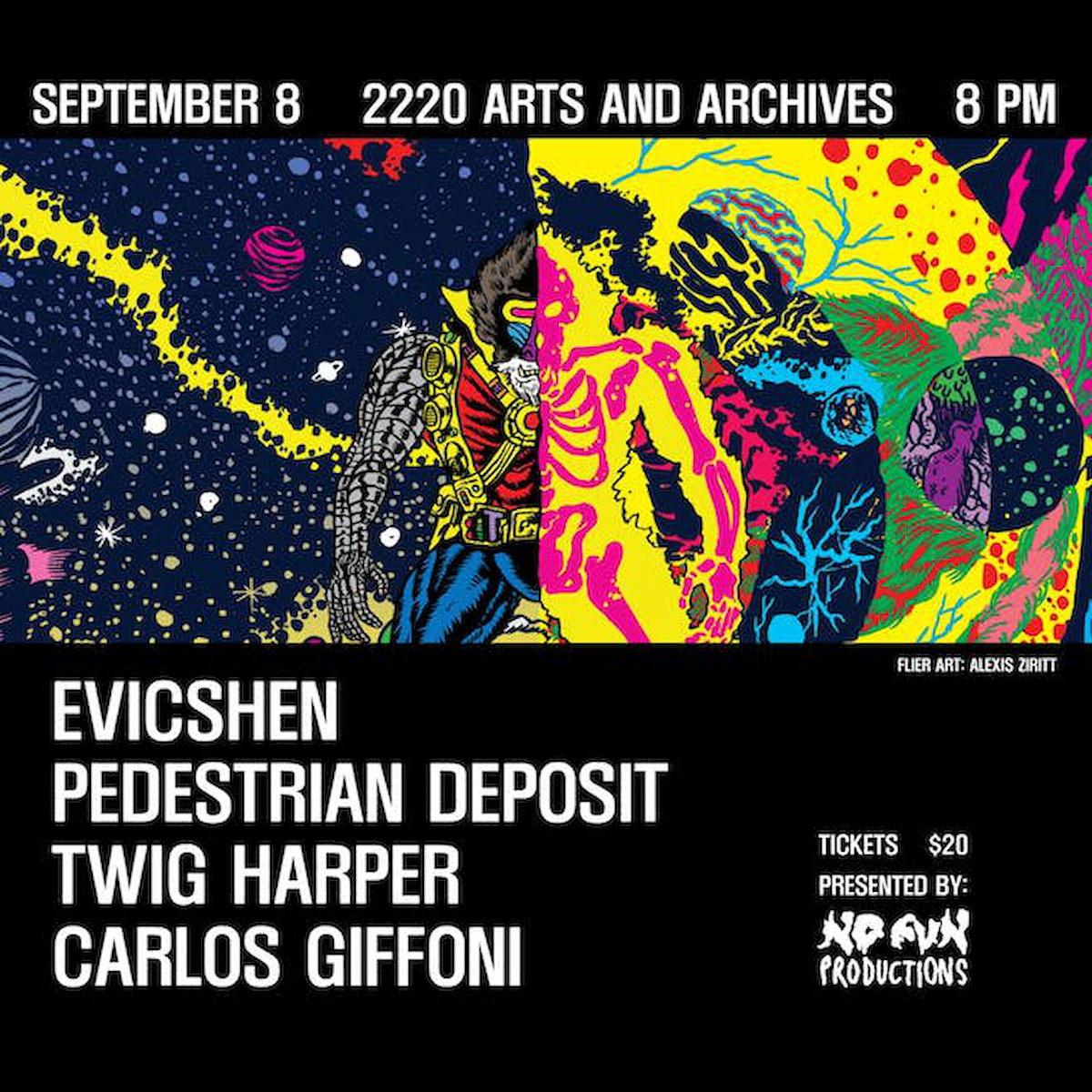Evicshen / Carlos Giffoni / Pedestrian Deposit / Twig Harper