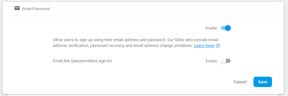 "Setup Email Address Config within Authentication page."