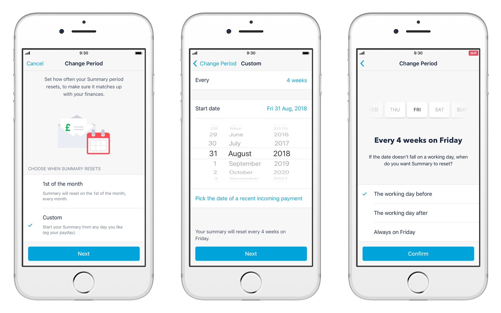 Screenshots of Summary