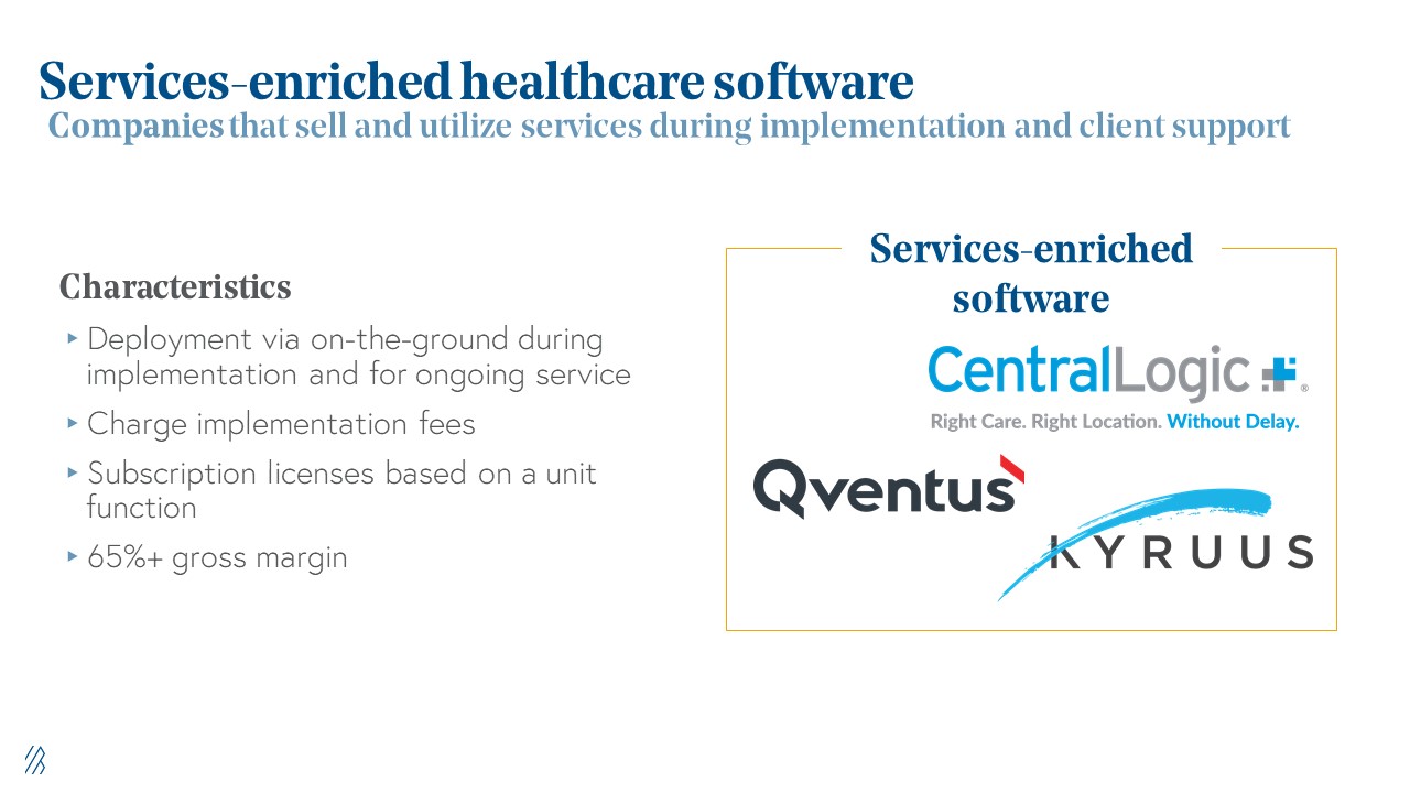 Services-enriched healthcare software
