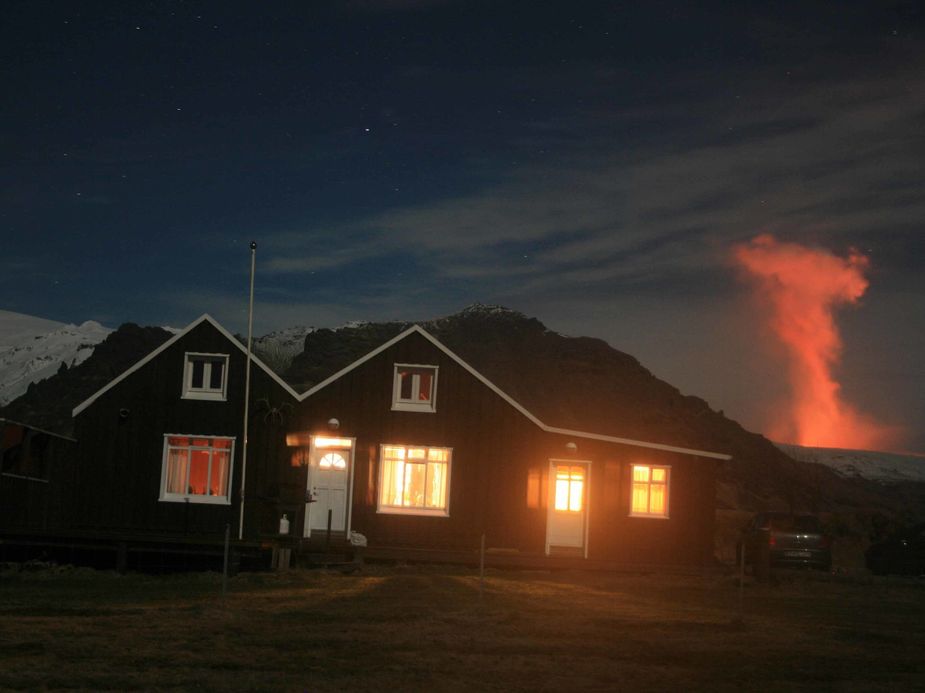 Das Ferienhaus und der Vulkanausbruch des Eyjafjallajökull im Jahr 2010