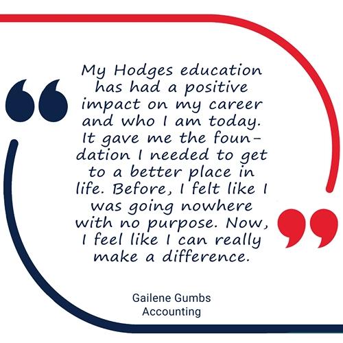Quote from an Accounting student at Hodges University
