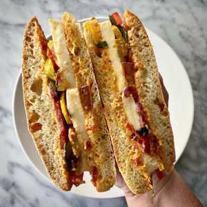 Vegetarian Italian sandwich