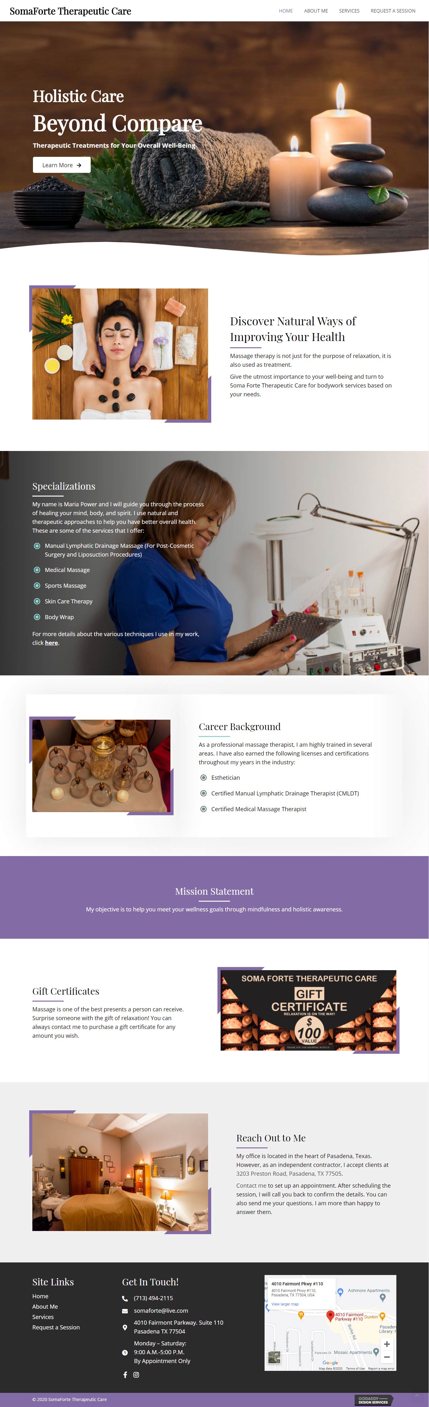 SomaForte Therapeutic Care Website