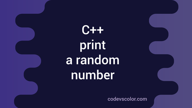 C Program To Print A Random Number Codevscolor