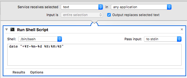 Automator Workflow: insert formatted date