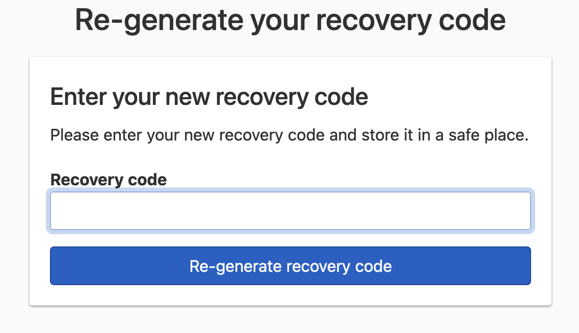 Confirm recovery code