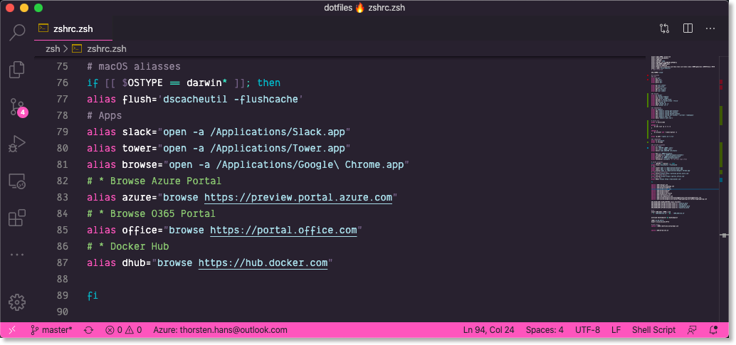 5 alias types in zsh - platform specific aliases