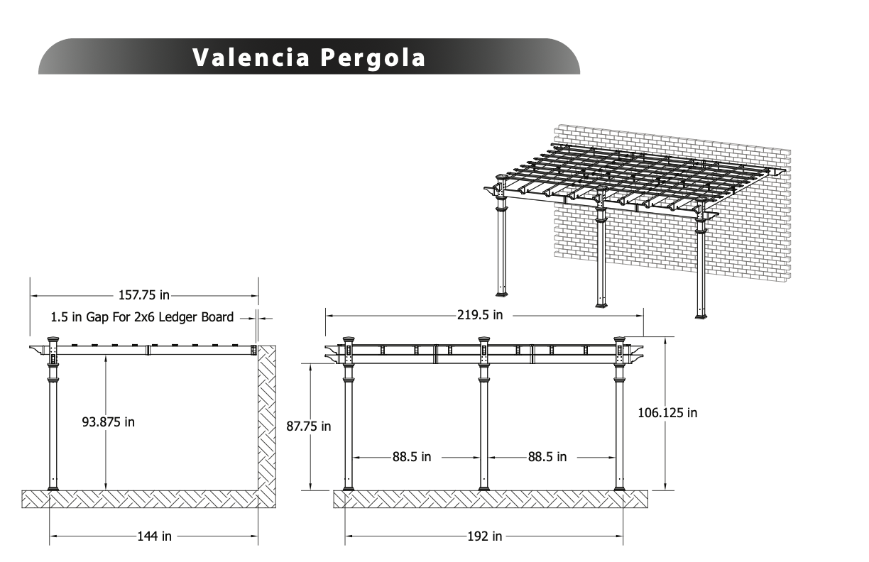 Valencia Pergola Specifications