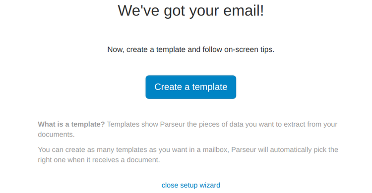 Parseur received first email
