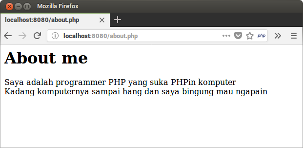 Program PHP About Me