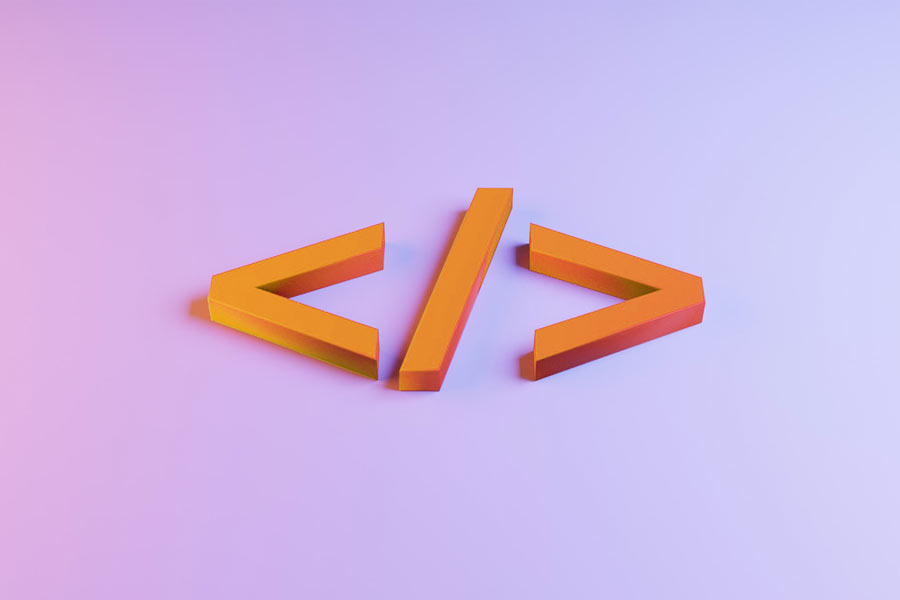 3d rendered html code icon