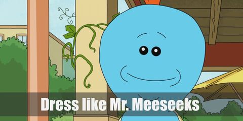 Mr. Meeseeks is an alien creature that is blue all over and doesn’t have any defining characteristics.