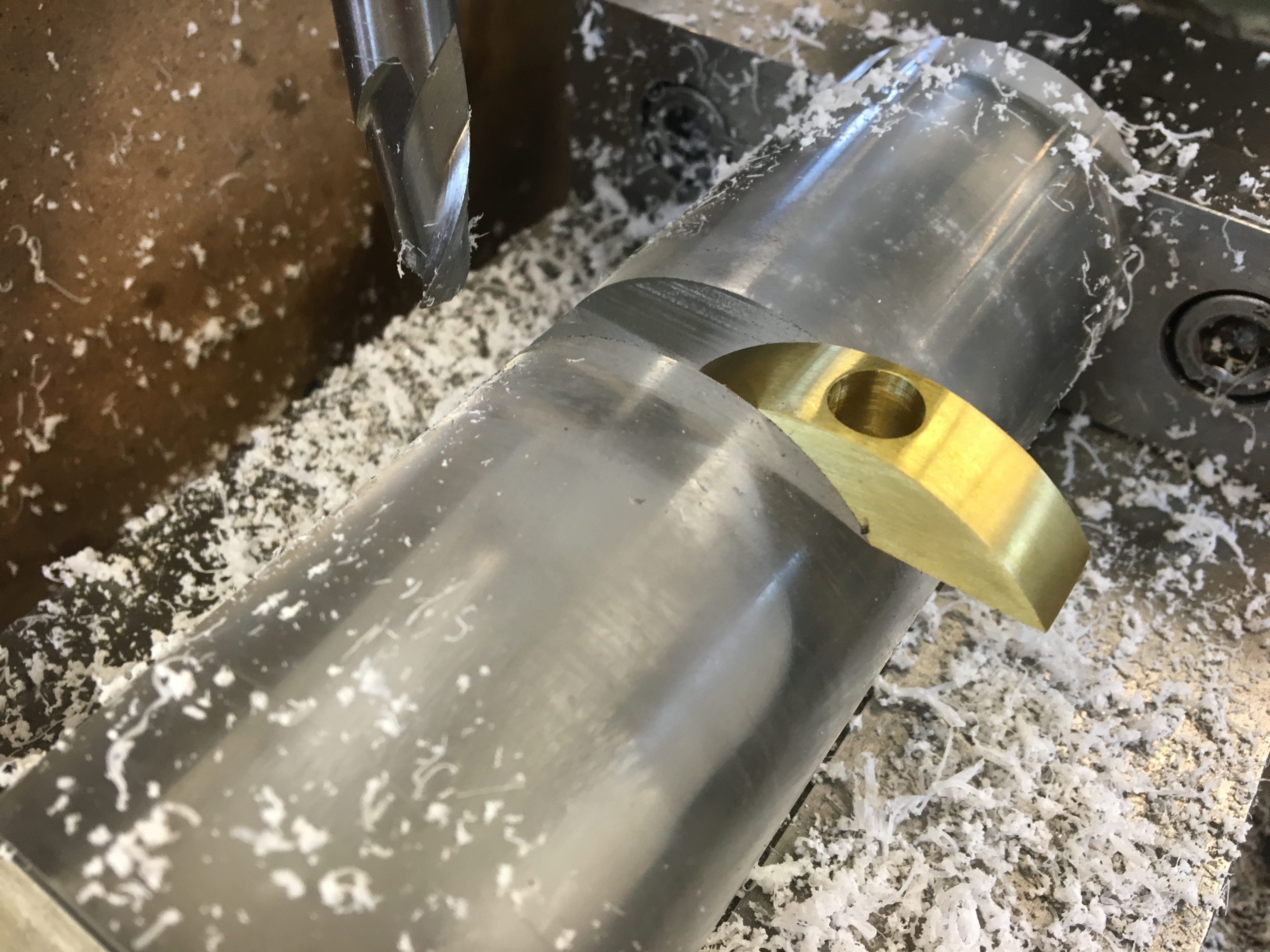 Testing the fit of the brass insets in the hourglass