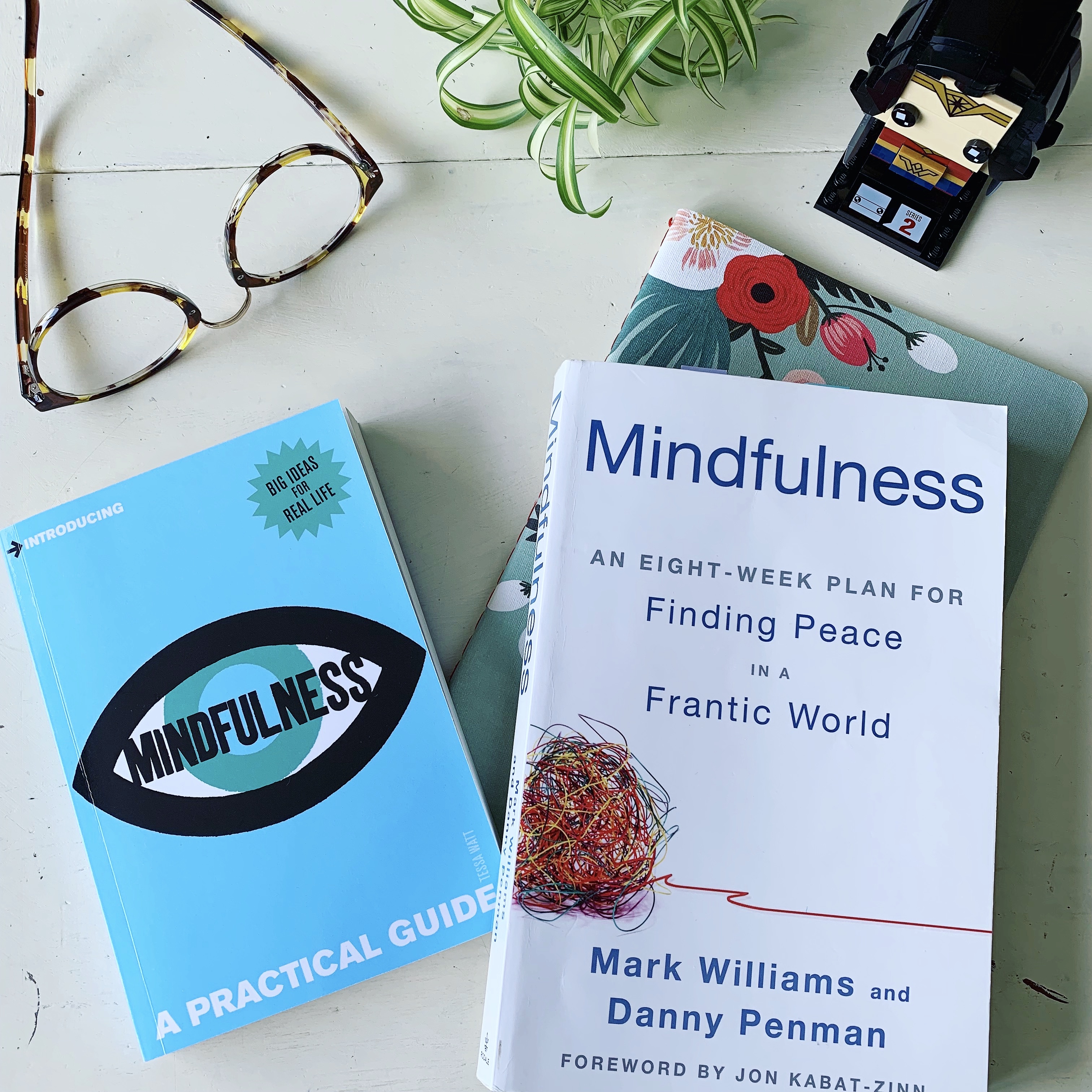 Photo of mindfulness books on table