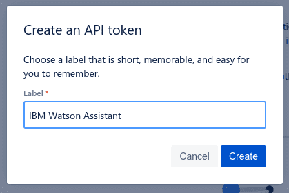 Creating an API token for an application in Jira