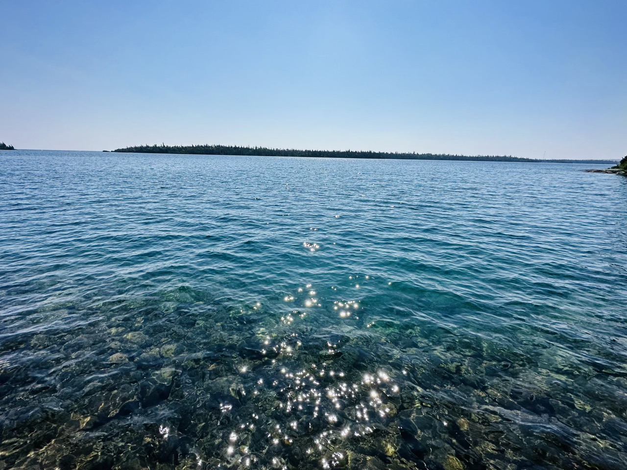 Looking southeast toward the outer islands and Lake Superior