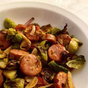 Brussels sprouts with sausage and fennel