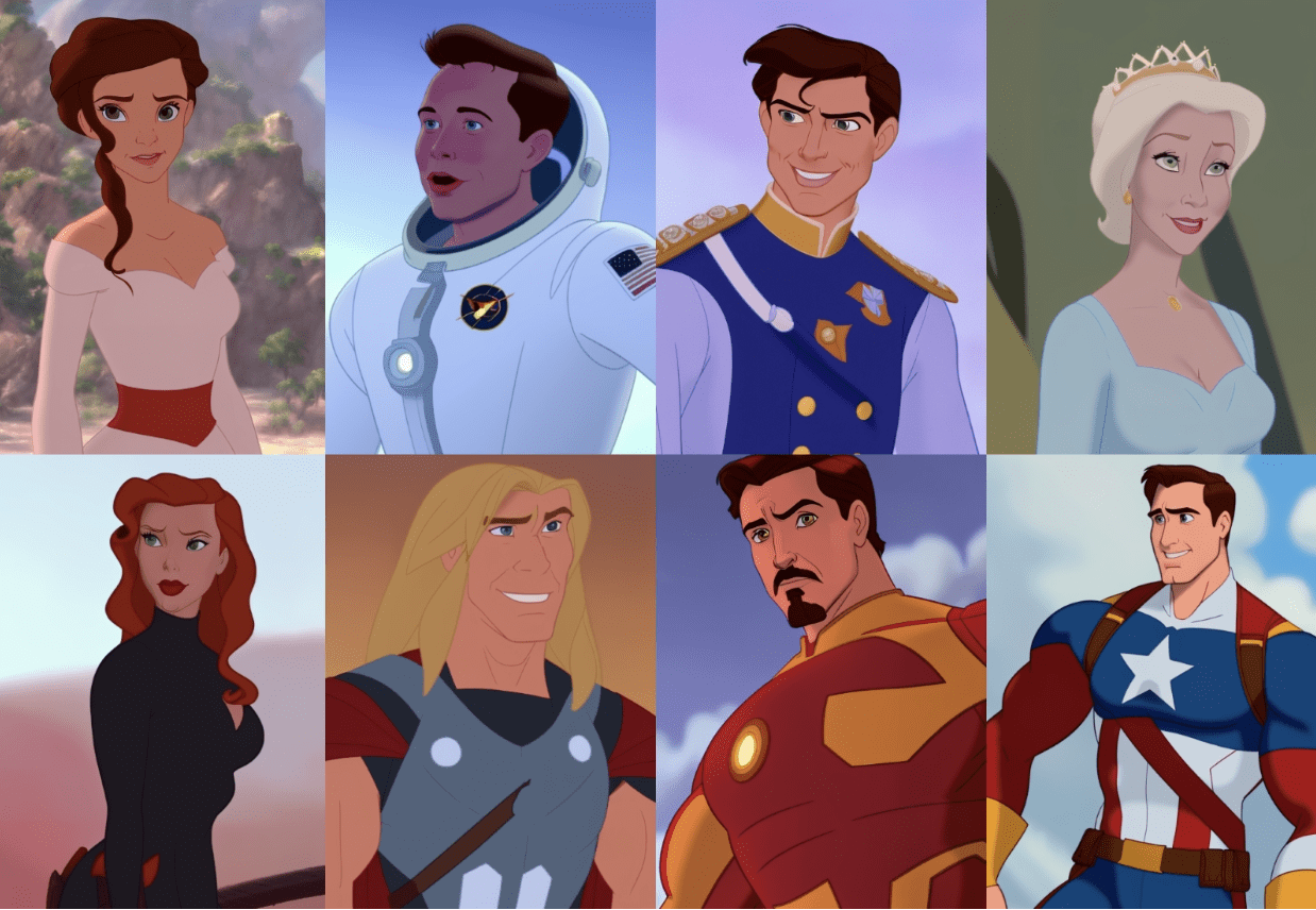 images generated from DreamBooth in Disney style