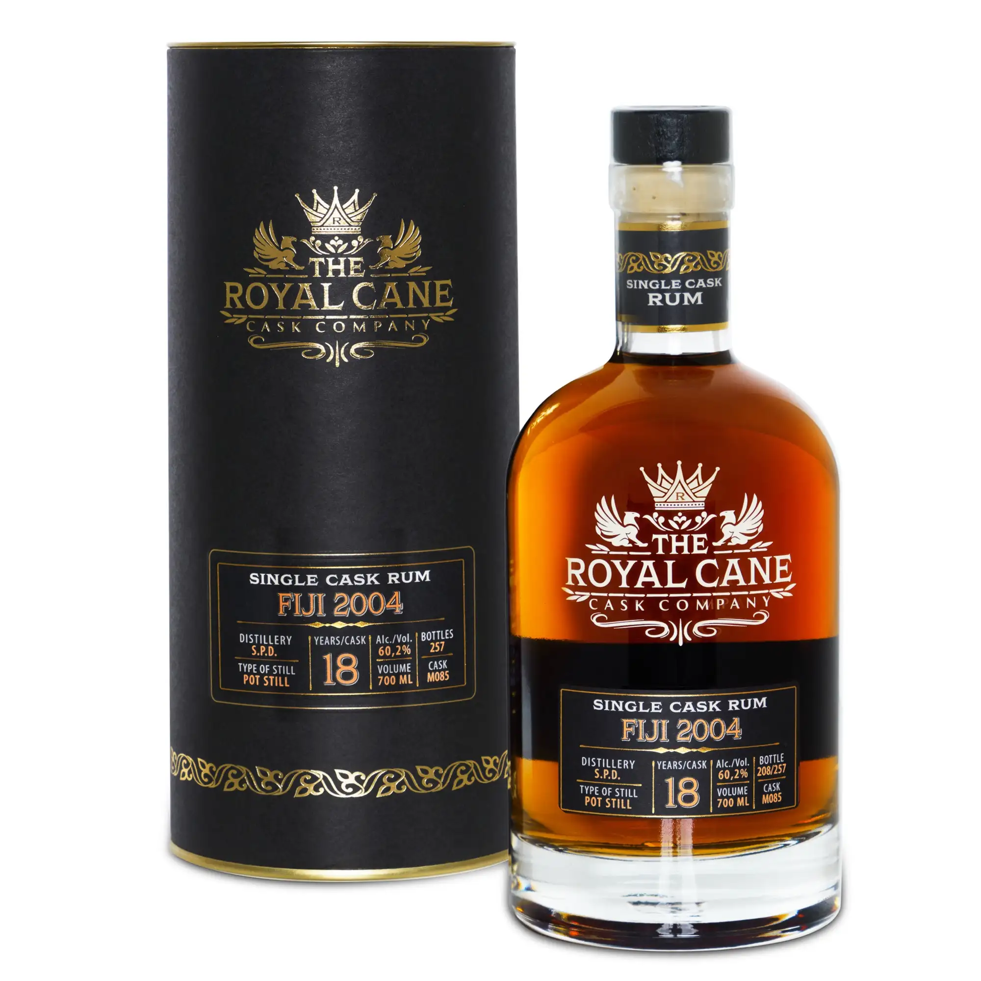 Image of the front of the bottle of the rum The Royal Cane Cask Company Fiji SPD
