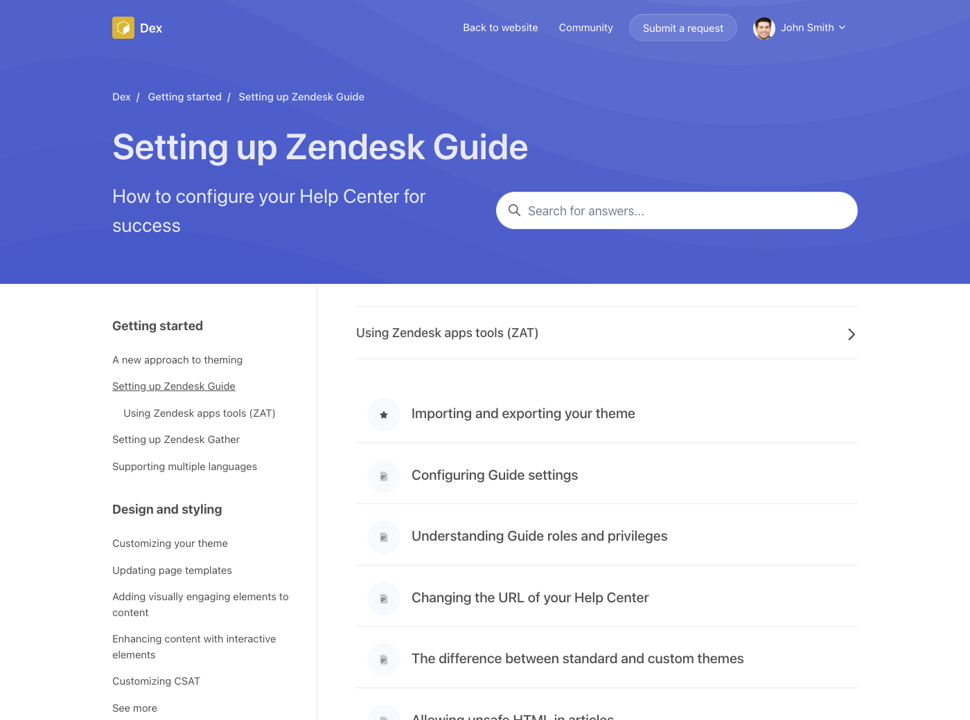 Dex Zendesk Guide theme - Screenshot 4