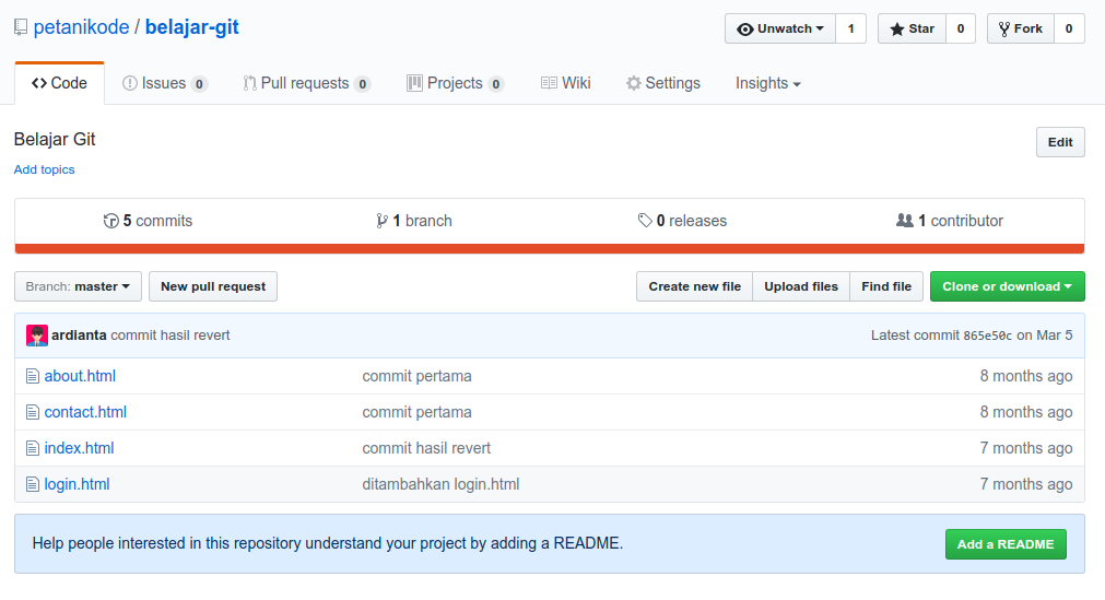 repository remote di Github