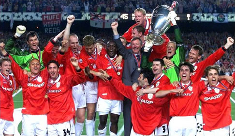 Manchester United winning the European Cup in 1999
