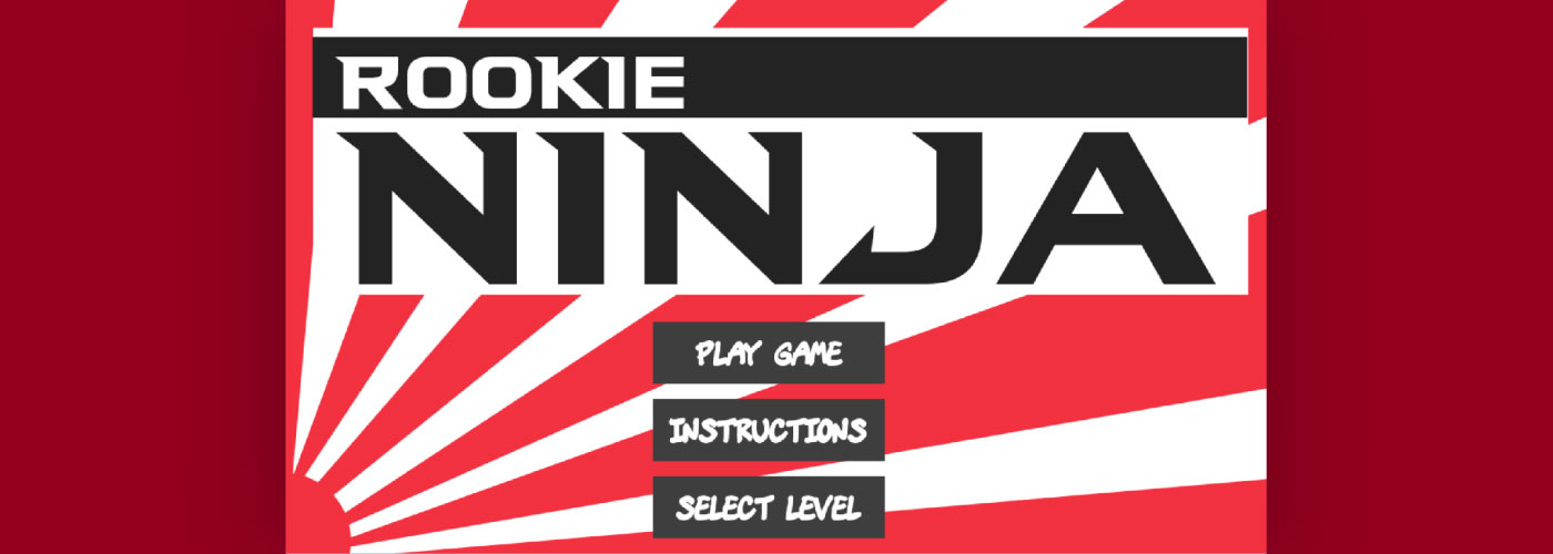 menu screen of rookie ninja game