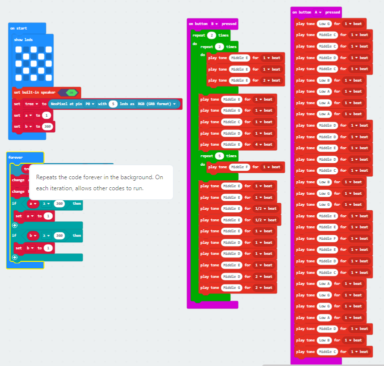 Added Code for PocketMoneyTrons programmable Christmas tree