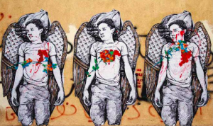 This mural depicts Belal Ali Gaber, a 19-year-old student, who was killed at the hands of the police in a peaceful pro-Morsy march in October 2013.