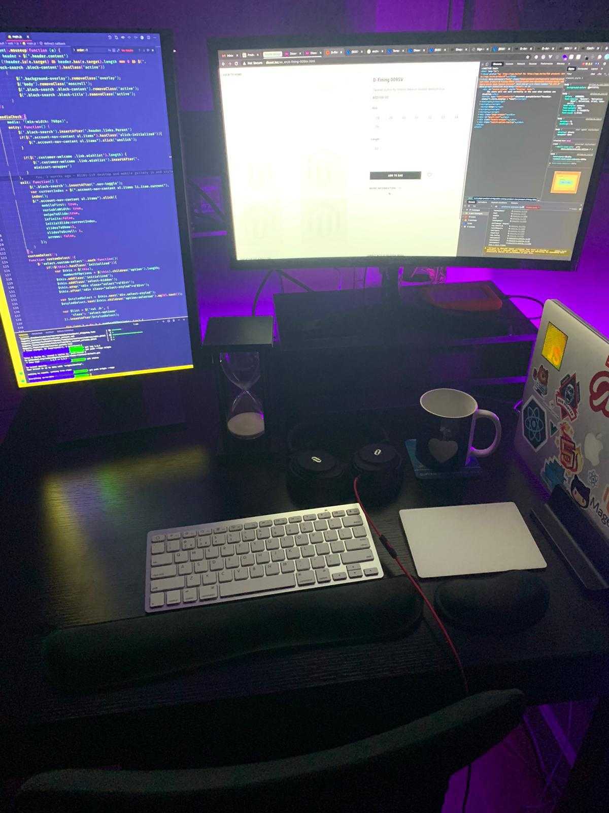 setup with LED background