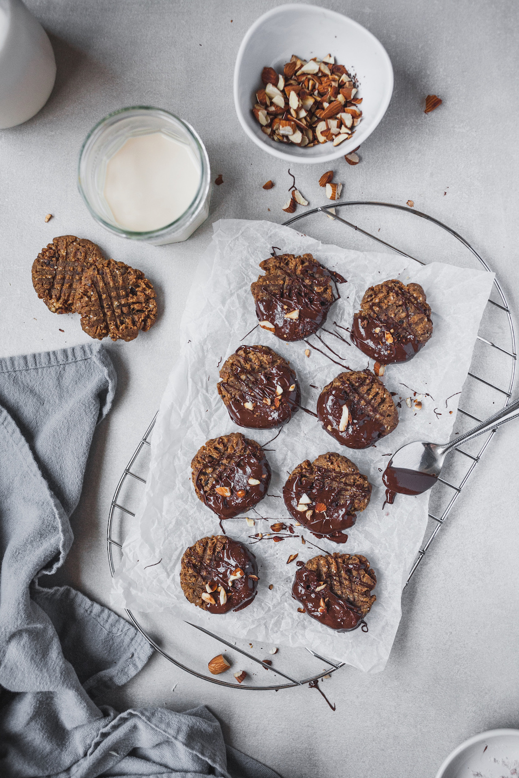 Chocolate Dipped Almond Butter Cookies
