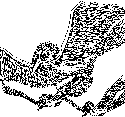 A flock of large birds.