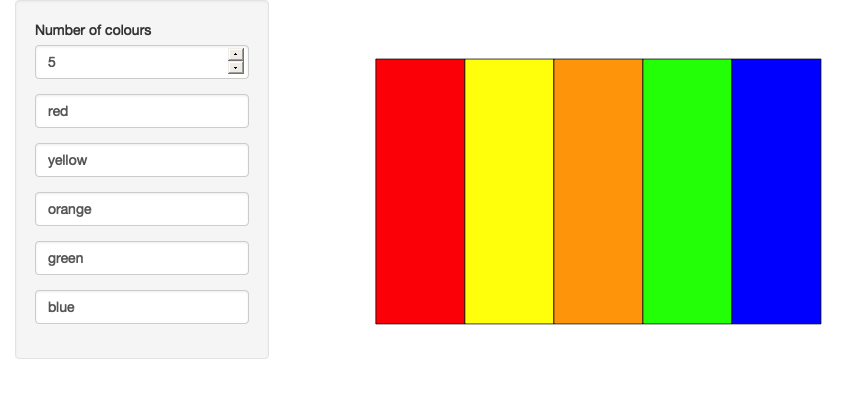 Filling out the colours of the rainbow (left), then reducing the number of colours to 3 (right); note that the existing colours are preserved. See live at <https://hadley.shinyapps.io/ms-render-palette-full>.