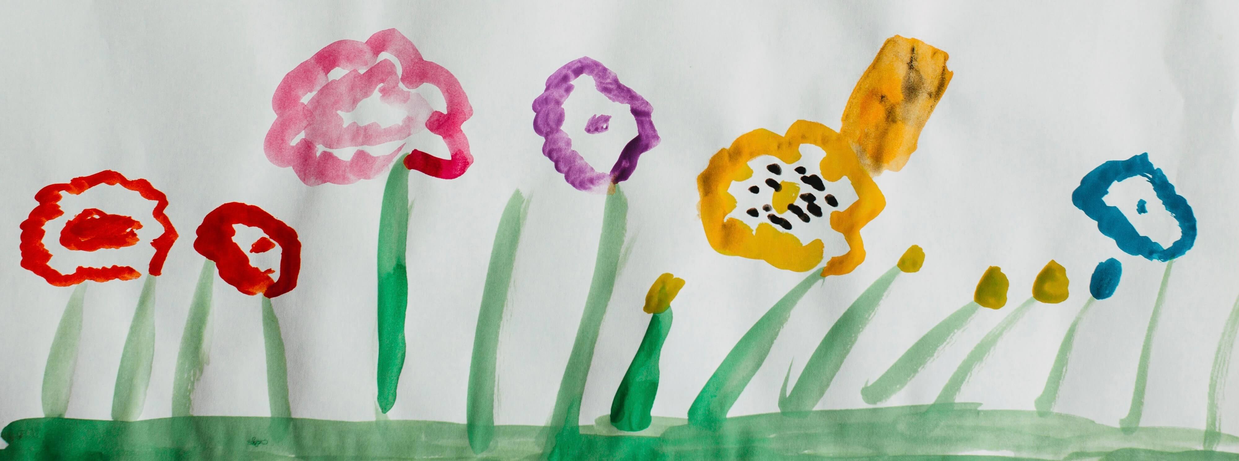 Child's painting of flowers